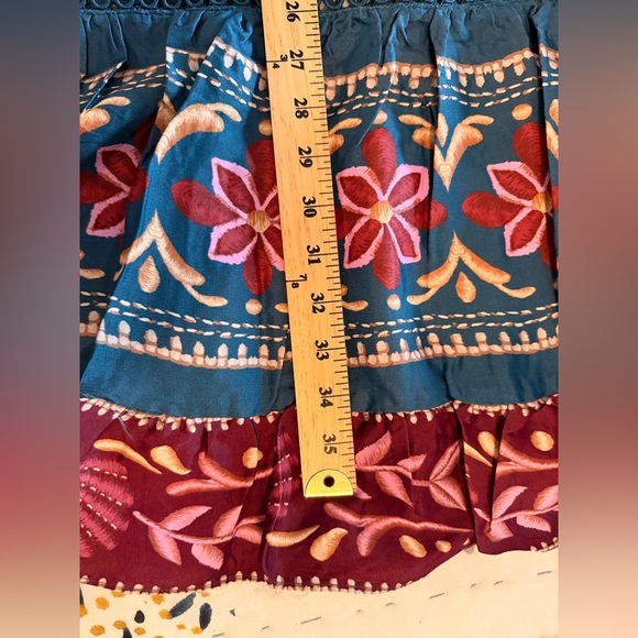 FARM RIO M Teal Pink Seashell Tapestry Lenzing™ Ecovero™ Viscose Maxi Dress NWT - Picture 16 of 16